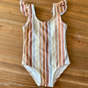 Stripped one piece with ruffles